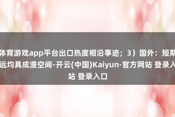 体育游戏app平台出口热度相沿事迹；3）国外：短期遥远均具成漫空间-开云(中国)Kaiyun·官方网站 登录入口