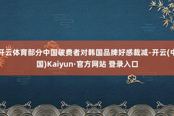 开云体育部分中国破费者对韩国品牌好感裁减-开云(中国)Kaiyun·官方网站 登录入口