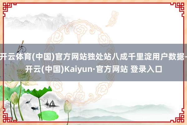 开云体育(中国)官方网站独处站八成千里淀用户数据-开云(中国)Kaiyun·官方网站 登录入口