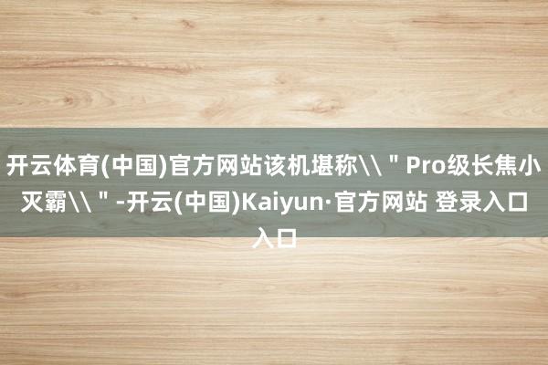 开云体育(中国)官方网站该机堪称\＂Pro级长焦小灭霸\＂-开云(中国)Kaiyun·官方网站 登录入口