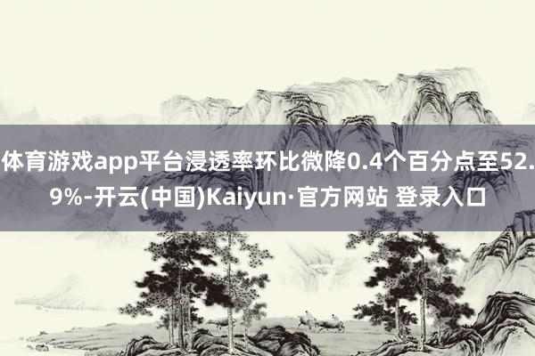 体育游戏app平台浸透率环比微降0.4个百分点至52.9%-开云(中国)Kaiyun·官方网站 登录入口