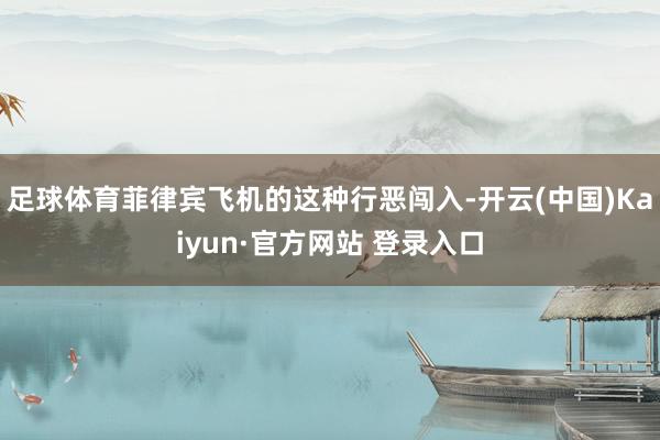 足球体育菲律宾飞机的这种行恶闯入-开云(中国)Kaiyun·官方网站 登录入口