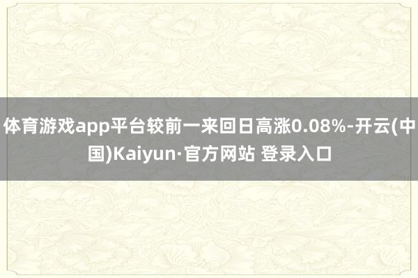 体育游戏app平台较前一来回日高涨0.08%-开云(中国)Kaiyun·官方网站 登录入口